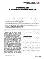 Effect of policies on the urban property price in Vietnam