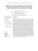 Impact of store personality on store loyalty: A study of specialty store chains in Vietnam