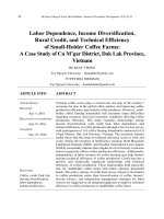 Labor dependence, income diversification, rural credit, and technical efficiency of small-holder coffee farms: A case study of Cu M’gar district, Dak Lak province, Vietnam