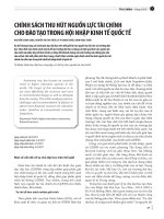 Chính sách thu hút nguồn lực tài chính cho đào tạo trong hội nhập kinh tế quốc tế