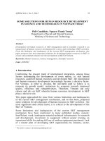 Some solutions for human resource development in science and technology in Vietnam today