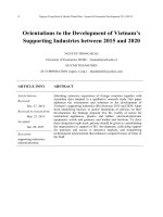 Orientations to the development of Vietnam’s supporting industries between 2015 and 2020
