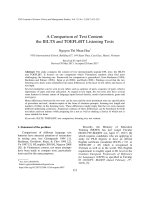 A Comparison of Test Content: the IELTS, TOEFLiBT Listening Tests