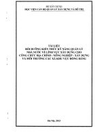 Tài liệu bồi dưỡng kỹ năng quản lý nhà nước về lĩnh vực xây dựng cho công chức địa chính - nông nghiệp - xây dựng và môi trường các xã khu vực đồng bằng