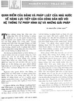 Quan điểm của Đảng và Pháp luật của Nhà nước về năng lực tiếp cận của công dân đối với hệ thống tư pháp hình sự và những giải pháp - TS. Nguyễn Cảnh Quý