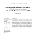 Orientations and solutions to restructuring of the economy in association with growth model innovation up to 2020