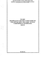 Tài liệu bồi dưỡng Quản lý nhà nước về nông nghiệp cho công chức Địa chính - Nông nghiệp - Xây dựng và Môi trường xã vùng đồng bằng (Quyển 2)