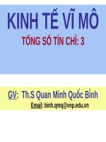 Bài giảng Kinh tế vĩ mô: Chương mở đầu - ThS. Quan Minh Quốc Bình