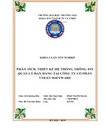 luận văn hệ thống thông tin kinh tế phân tích, thiết kế hệ thống thông tin quản lí bán hàng tại công ty cổ phần vnext software 