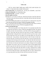 luận văn quản trị kinh doanh hoàn thiện triển khai chiến lược kinh doanh của công ty TNHH khí công nghiệp tiến mạnh 