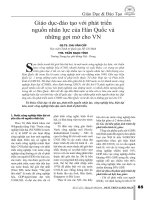 Giáo dục - đào tạo với phát triển nguồn nhân lực của Hàn Quốc và những gợi mở cho VN