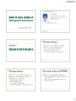 Bài giảng Kinh tế học quản lý (Managerial Economics) - Chương 1: Tổng quan về kinh tế học quản lý