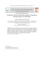 Tiêu chí đánh giá năng lực đổi mới của doanh nghiệp thông qua năng lực công nghệ