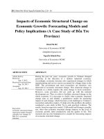 Impacts of economic structural change on economic growth: Forecasting models and policy implications (a case study of Bến Tre province)