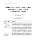 Estimated policy effects on Vietnam’s exports to its major APEC trade partners: A gravity model approach