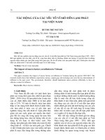 Tác động của các yếu tố vĩ mô đến lạm phát tại Việt Nam