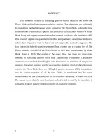 A study on translation methods of passive voice from english into vietnamese in the thorn birds 