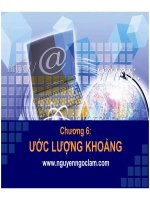 Bài giảng Nguyên lý thống kê: Chương 6 - Nguyễn Ngọc Lam (2017)