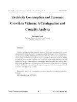 Electricity consumption and Economic growth in Vietnam: A cointegration and causality analysis