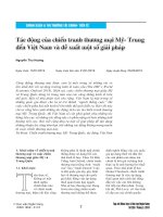 Tác động của chiến tranh thương mại Mỹ - Trung đến Việt Nam và đề xuất một số giải pháp