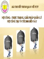 Bài thuyết trình: Nợ công - Thực trạng, Giải pháp quản lý nợ công tại Việt Nam từ 2008 đến nay