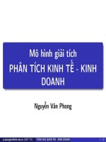 Bài giảng Toán kinh tế: Mô hình giải tích phân tích kinh tế - Kinh doanh - ThS. Ngô Văn Phong