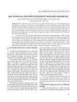 Một số phương pháp phân tích kinh tế trong biến đổi khí hậu