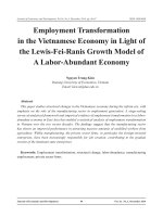 Employment transformation in the Vietnamese economy in light of the lewis-fei-ranis growth model of a labor-abundant economy