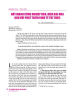 Đẩy mạnh công nghiệp hóa, hiện đại hóa gắn với phát triển kinh tế tri thức