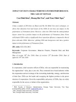 Impact of CEO’s characteristics on firm performance: The case of Vietnam