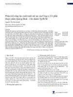 Phân tích năng lực cạnh tranh nội tại của Công ty Cổ phần Dược phẩm Quảng Bình - Chi nhánh Tp.HCM