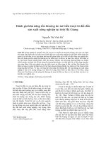 Đánh giá khả năng tổn thương do tai biến trượt lở đất đến sản xuất nông nghiệp tại tỉnh Hà Giang