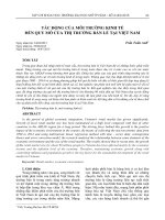 Tác động của môi trường kinh tế đến quy mô của thị trường bán lẻ tại Việt Nam