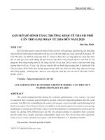Gợi mở mô hình tăng trưởng kinh tế thành phố Cần Thơ giai đoạn từ 2016 đến năm 2020