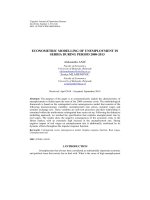 Econometric modelling of unemployment in Serbia during period 2008-2013