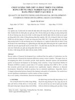 Chất lượng thể chế và phát triển tài chính: Bằng chứng thực nghiệm tại các quốc gia đang phát triển tại châu Á