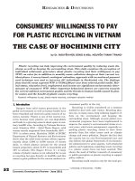 Consumers'' willingness to pay for plastic recycling in Vietnam the case of Ho Chi Minh city