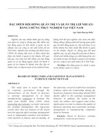 Đặc điểm hội đồng quản trị và quản trị lợi nhuận: Bằng chứng thực nghiệm tại Việt Nam