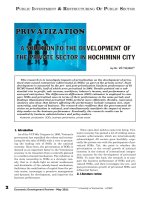 Privatization a solution to the development of the private sector in Ho Chi Minh city