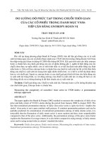 Đo lường độ phức tạp trong chuỗi thời gian của các cổ phiếu trong danh mục VN30: Tiếp cận bằng entropy hoán vị