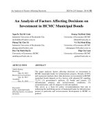 An analysis of factors affecting decisions on investment in HCMC municipal bonds