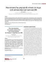 Phân tích kinh tế học pháp luật đối với hành vi kỳ thị giá và đề xuất hoàn thiện Luật Cạnh tranh 2004