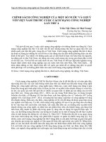 Chính sách công nghiệp của một số nước và gợi ý với Việt Nam trước cuộc cách mạng công nghiệp lần thứ 4