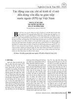 Tác động của các chỉ số kinh tế vĩ mô đến dòng vốn đầu tư gián tiếp nước ngoài (FPI) tại Việt Nam