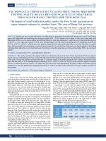 Tác động của chính sách cắt giảm thuế trong hiệp định thương mại tự do FTA đến kim ngạch xuất nhập khẩu theo ngành hàng: Trường hợp tỉnh Đồng Nai