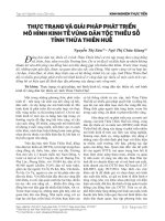 Thực trạng và giải pháp phát triển mô hình kinh tế vùng dân tộc thiểu số tỉnh Thừa Thiên Huế