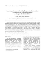 Adapting a measure of socially responsible consumption in France to the Vietnamese context: A Study in Ho Chi Minh city