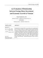 An evaluation of relationship between foreign direct investment and economic growth in Vietnam