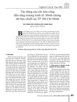 Tác động của chi tiêu công đến sự tăng trưởng kinh tế: Minh chứng dữ liệu chuỗi tại TP. Hồ Chí Minh