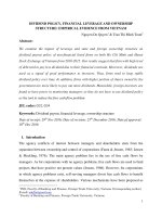 Dividend policy, financial leverage and ownership structure: Empirical evidence from Vietnam